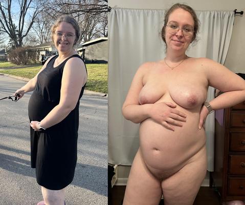 A Happy Pregnant Woman (Stitched)