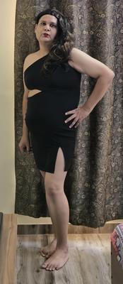 brunette shemale monica m in black dress s