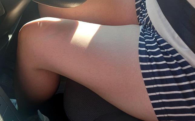 UK wife bare legs and socks