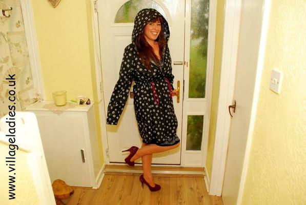 . Janey comes in piss wet through and strips off