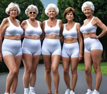 ИИ Grannies, в основном в белом.