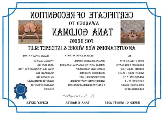 Whore certificate for Tana
